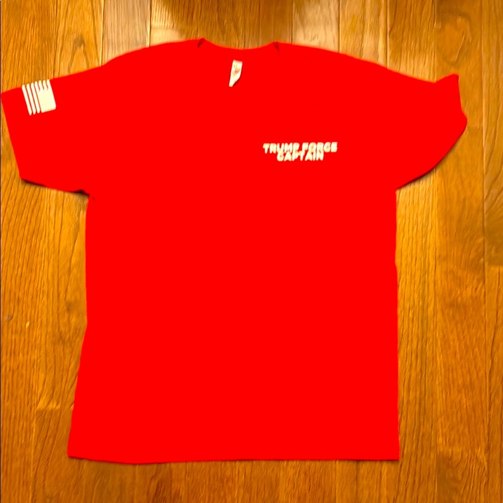 2024 New Red Trump Force Captain Short Sleeve Tee Make America Great Again Large